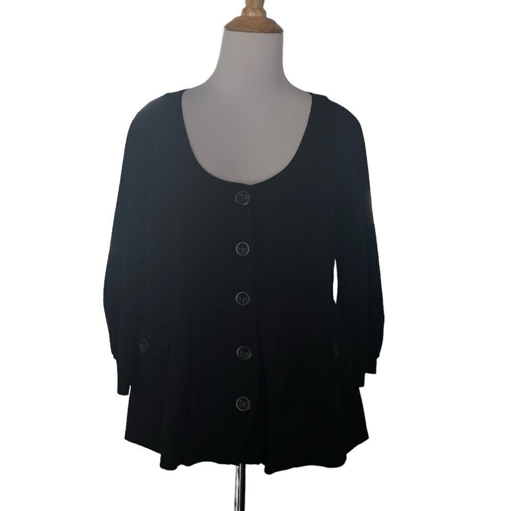 Black Nine West Knit Swing Jacket